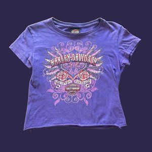 Harley Davidson Rose Graphic Front Baby T-Shirt Sz M